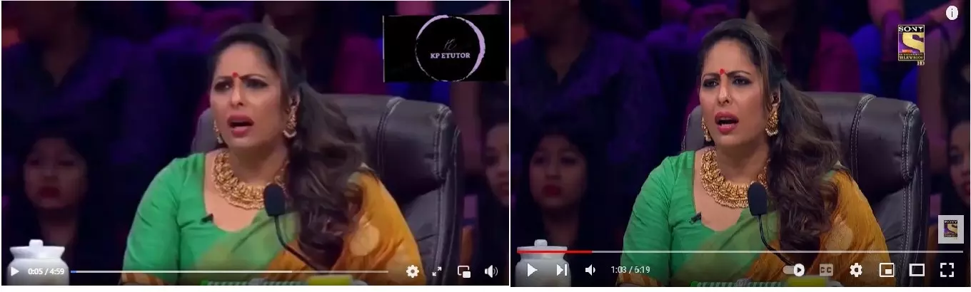 আলোচ্য ভিডিওটির স্ক্রিনশট বামে ও ইউটিউব চ্যানেলের স্ক্রিনশট ডানে 