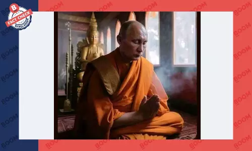 পুতিনের বৌদ্ধ ধর্মচর্চার ছবিটি এআই টুল দিয়ে বানানো পুতিনের বৌদ্ধ ধর্মচর্চার ছবিটি এআই টুল দিয়ে বানানো