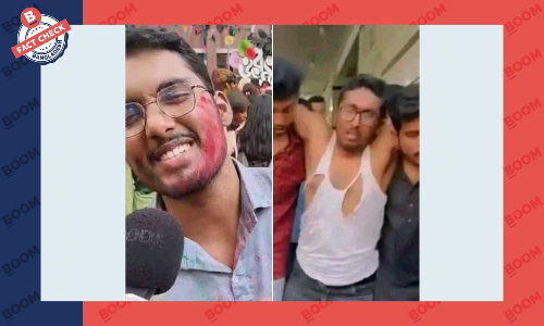 মারধরের ভাইরাল ছবিটি হোলি উৎসবে সাক্ষাৎকার দেয়া তরুণের নয়