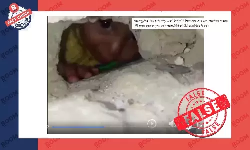 ভিডিওর শিশুটি ধ্বংসস্তুপে আটকে পড়েনি এবং ফিলিস্তিনেরও নয় ভিডিওর শিশুটি ধ্বংসস্তুপে আটকে পড়েনি এবং ফিলিস্তিনেরও নয়