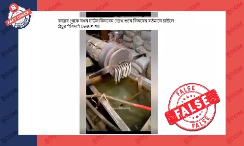 এটি চাল তৈরির নয় বরং প্লাস্টিকের দানা তৈরির ভিডিও