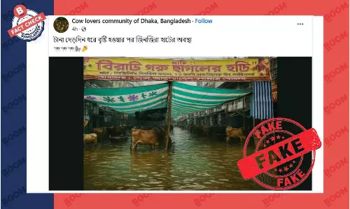 জিনজিরা গরুর হাট দাবিতে প্রচারিত ছবিটি এআই জেনারেটেড