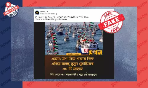 সুমুদ ফ্লোটিলার জাহাজের বলে প্রচারিত এই ছবিটি এআই দ্বারা তৈরি সুমুদ ফ্লোটিলার জাহাজের বলে প্রচারিত এই ছবিটি এআই দ্বারা তৈরি